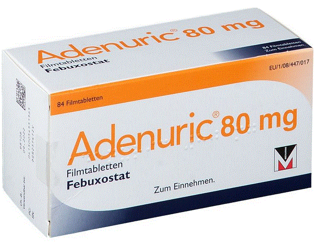 سعر ودواعي استعمال دواء Adenuric 80 mg لعلاج التقرس